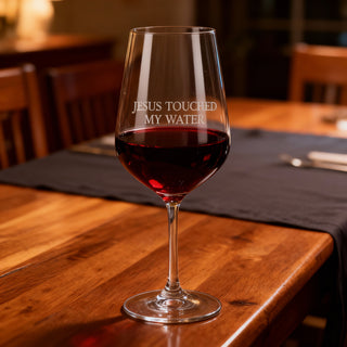 Jesus touched my Water bauchiges Weinglas