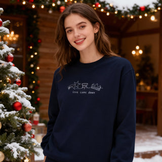Love came down minimalistic Christmas Sweatshirt