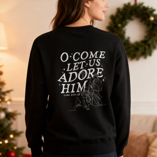 Come let us adore him Luke Christmas - backprint - Sweatshirt