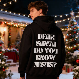 Dear Santa Oversized Christmas Hoodie BackPrint