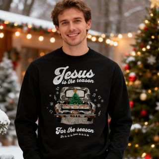 Jesus is the Reason Truck Christmas Sweatshirt
