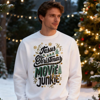 Jesus Christmas Movie Junkie Sweatshirt