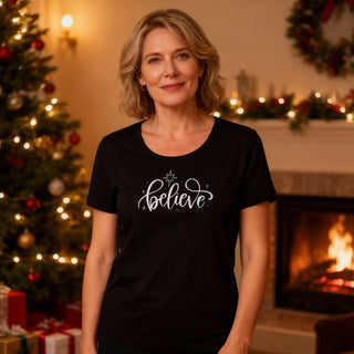 Believe Christmas Frauen T-Shirt