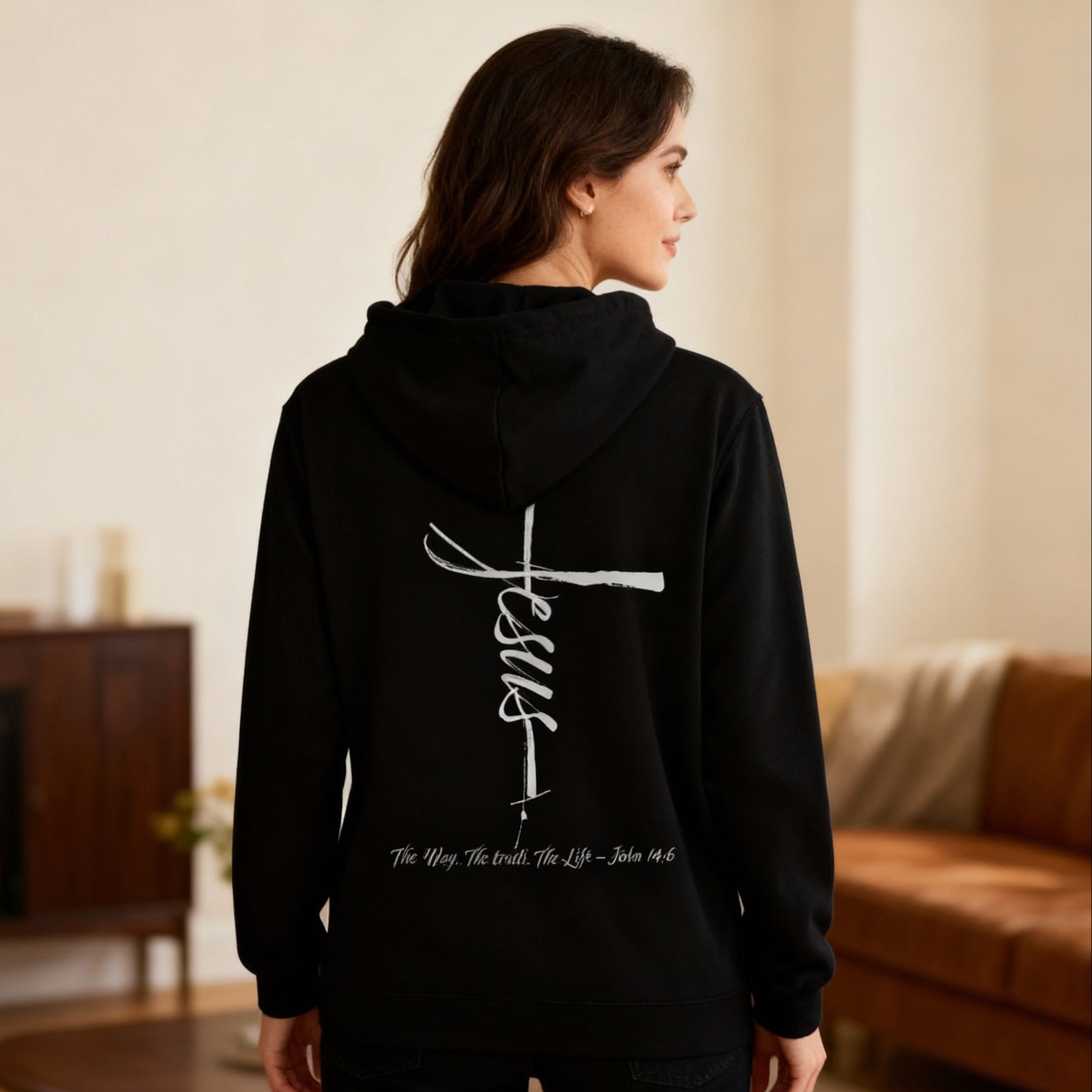 Jesus Cross Hoodie BackPrint