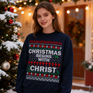 Christmas begins with Sweatshirt