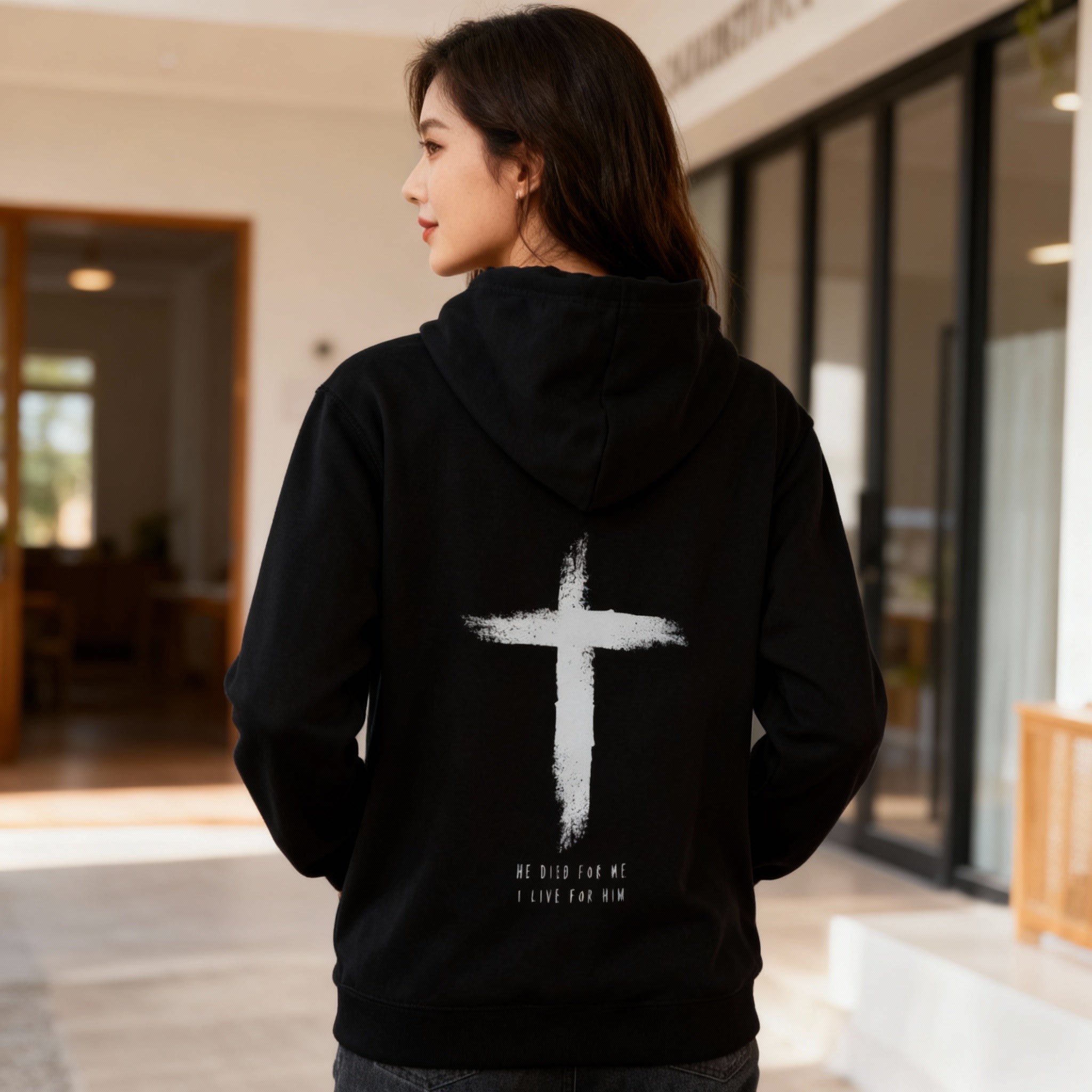 He Died Hoodie BackPrint