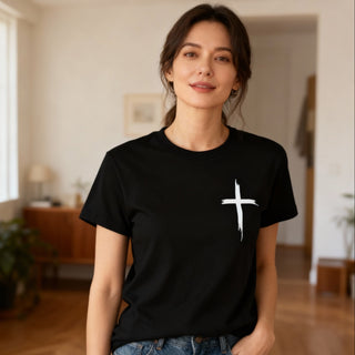 geschilderd kruis t-shirt