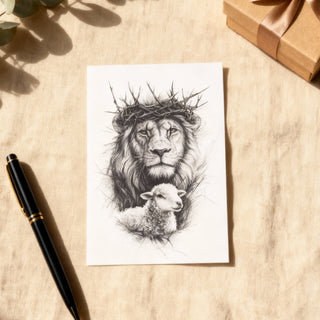 Lion & Lamb Postkarte