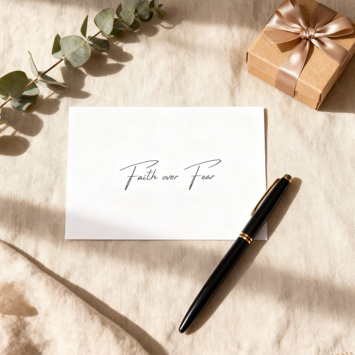 Faith over Fear Minimalistische Briefkaart
