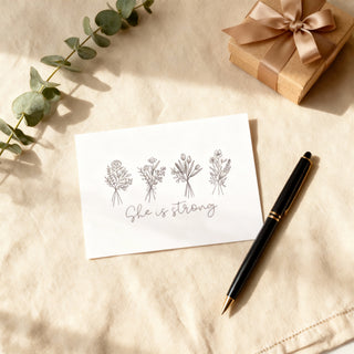 She is strong Flower Postkarte