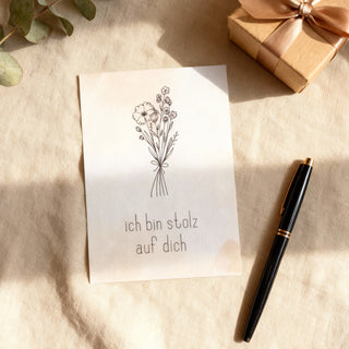 Stolz auf dich Flower Postkarte