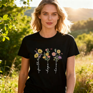 Faith Hope Love Flower Shirt