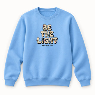 Be the Light letters Sweatshirt Babyblau
