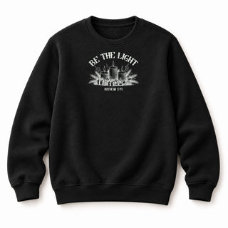 Be the Light Matthew 5:14 Christmas Sweatshirt Schwarz