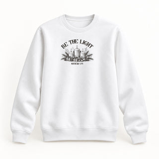 Be the Light Matthew 5:14 Christmas Sweatshirt Weiß