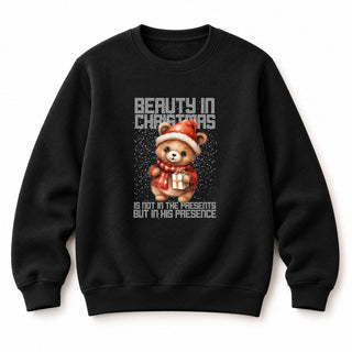 Beauty in Christmas Bär Sweatshirt Schwarz
