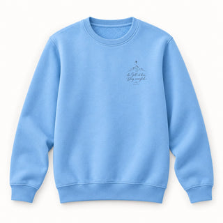 Bei Gott ist kein Ding unmöglich Christmas Sweatshirt Babyblau