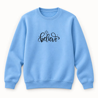 Believe Christmas Sweatshirt Babyblau
