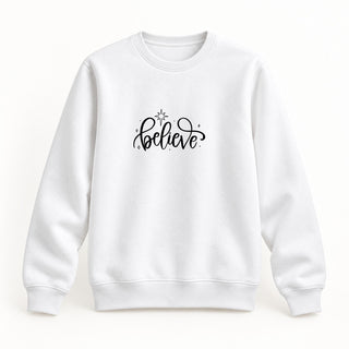 Believe Christmas Sweatshirt Weiß