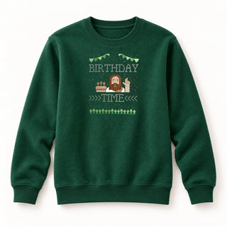 Birthday Time Christmas Sweatshirt Grün