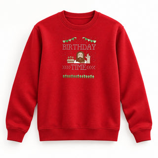 Birthday Time Christmas Sweatshirt Rot
