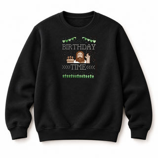 Birthday Time Christmas Sweatshirt Schwarz