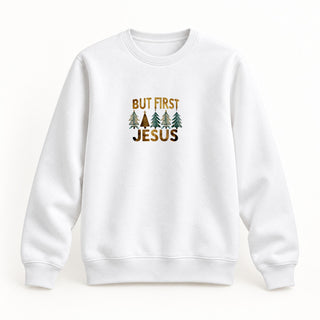But first Jesus Christmas Sweatshirt Weiß