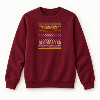 Christmas begins with Christ Sweatshirt Burgunder
