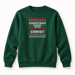 Christmas begins with Sweatshirt Grün