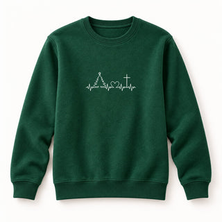 Christmas Heartbeat Sweatshirt Grün