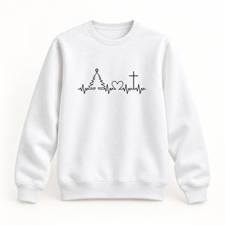 Christmas Heartbeat Sweatshirt Weiß