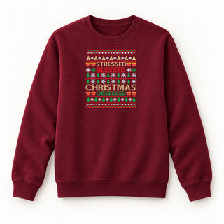 Christmas Obsessed Sweatshirt Burgunder