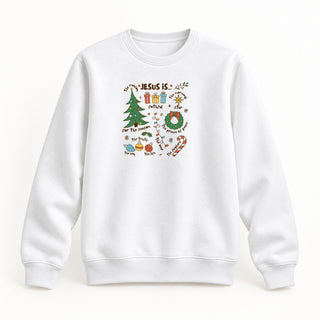 Jesus is Christmas colored Sweatshirt Weiß