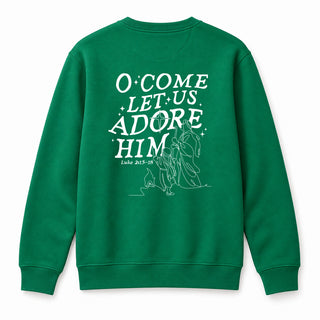 Come let us adore him Luke Christmas - backprint - Sweatshirt Grün