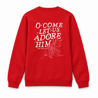 Come let us adore him Luke Christmas - backprint - Sweatshirt Rot