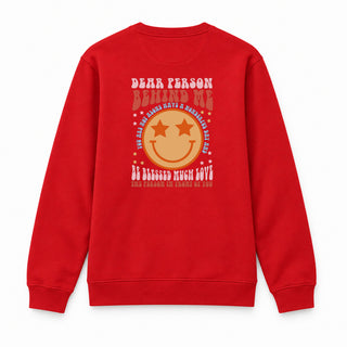 Dear Person Smile Christmas Sweatshirt (Back) Rot