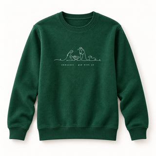 Emmanuel God With Us Christmas Sweatshirt Grün