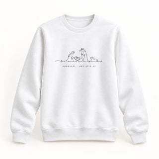 Emmanuel God With Us Christmas Sweatshirt Weiß