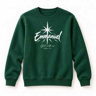 Emmanuel Matthew 1:23 Christmas Sweatshirt Grün