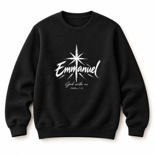 Emmanuel Matthew 1:23 Christmas Sweatshirt Schwarz