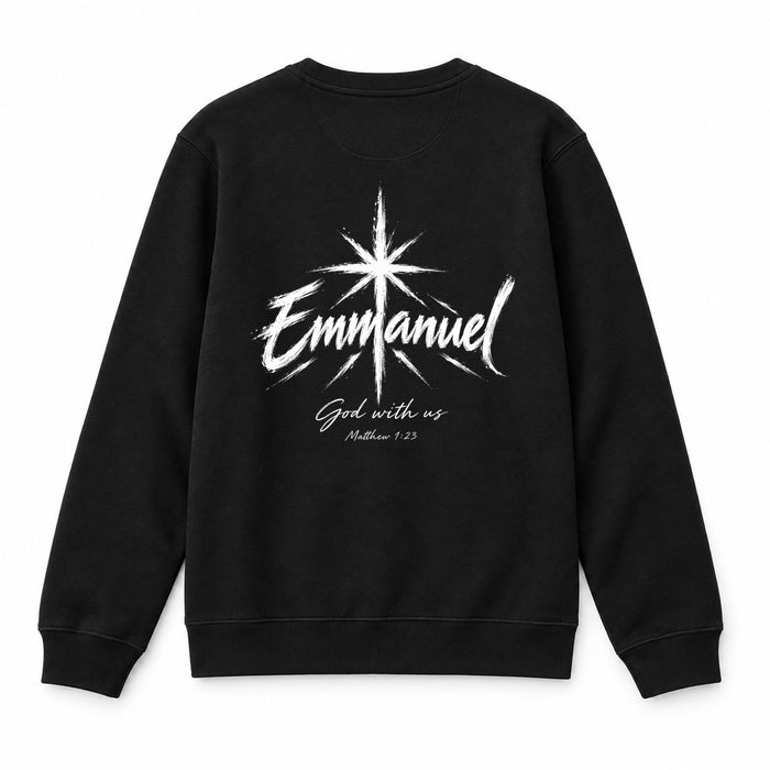 Emmanuel Matthew 1:23 Christmas Sweatshirt Backprint