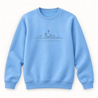 Euch ist heute der Heiland geboren Christmas Sweatshirt Babyblau