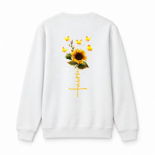 Faith Sunflower Sweatshirt Backprint Weiß