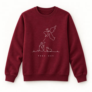 Fear Not Christmas Sweatshirt Burgunder