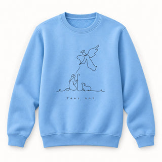 Fear Not Christmas Sweatshirt Babyblau