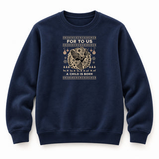 For to us Christmas Sweatshirt Navy