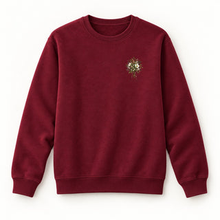 Friede auf Erden Aquarell Christmas Sweatshirt Burgunder