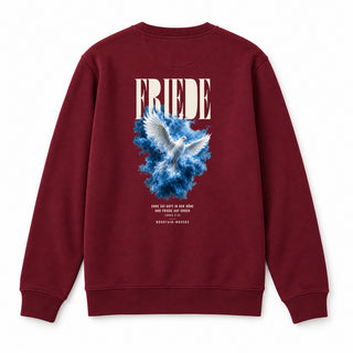 Friede Ehre sei Gott in der Höhe Christmas Sweatshirt Backprint Burgunder