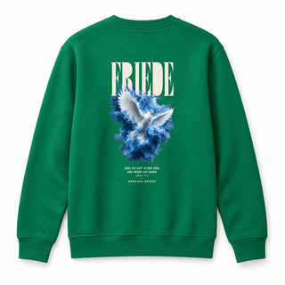 Friede Ehre sei Gott in der Höhe Christmas Sweatshirt Backprint Grün