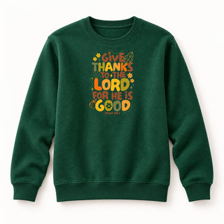 Give thanks Christmas Sweatshirt Grün